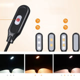 TD® NetBoat Lampe de Lecture Livre, 4 LED [Lumière Blanc Froid et Chaud] , 3 Modes de Luminosité, Cou Flexible, Veilleus de Chevet