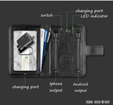 TD® Batterie portative portefeuille portemonnaie portable porte-carte android iphone 2 adaptateur batterie externe nomade smartphone