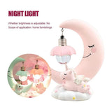 TD® LED Veilleuse en résine lune licorne-Dessin Animé Bébé-Lampe de Chevet pour enfants -veilleuse lampe pour chambre bébé