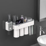 TD® Porte- Brosse à dents Adsorption Magnétique Montage mural de Rangement / Salle de bains Accessoires de salle de bains -3 Tasses