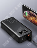 TD® batterie externe 30000mAh charge rapide grande capacité portable affichage numérique port de charge compatible tous les téléphon