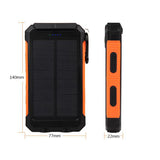 TD® Banque d'énergie solaire étanche forte banque d'énergie solaire de téléphone de boussole 20000mAh