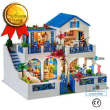 TD® DIY Maison de Noël miniature Assemblez LED Dollhouse Furniture Kit cadeau de Noël jouet