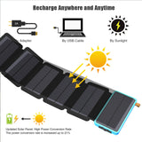 TD® Banque d'alimentation solaire 10000mAh 6 panneaux solaires Banque d'alimentation portable extérieure pliante à charge rapide