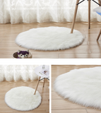 TD® Tapis rond en peluche Tapis de marche en imitation laine