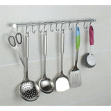 TD® Crochet Barre de Cuisine en Acier Inox , 50cm avec 9 Crochets Amovible pour Suspendre les Ustensiles de Cuisine ou Salle de bain