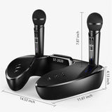 INN® Karaoke wireless microphone Portable home KTV player Mobile phone holder Bluetooth speaker (2 wireless microphones)