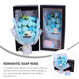 TD® Fleur Préservée Saint Valentin Cadeau Romantique Fleur De Savon Savon Créatif Bouquet De Roses Coffret Cadeau