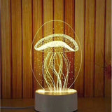 TD® Lampe à poser acrylique Méduse lumière décoration intérieur salon chambre Lumière LED design aquatique méduse logo motif méduse