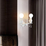 Personnalité créative nordique simple ferronnerie simple salon chambre chevet chambre d'enfants bois applique murale