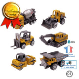 Voiture jouet en métal 6 groupes de voitures alliage voiture simulation pour enfants pelle bulldozer camion jouet combinaison