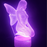 TD® Décoratif USB Ange 7 Couleurs Télécommande Illusion Optique Veilleuse 3D Visualisation Tableau Bureau Lampes 3D Glow LED AT60453