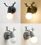 TD® Unny Lot de 2 Créatif Applique Murale Moderne Lampe de Mur Fer Base Tête de Cerf  E27 Noir