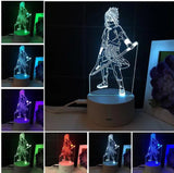 TD® Veilleuse 3D Naruto Sasuke, lampe de bureau LED tactile sept couleurs