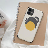 TD® Art de chaton peint à la main pour étui de téléphone portable Apple iPhone12 charmant Coque de téléphone en silicone