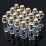 TD® Lot de 20x Mini Fioles En Verre Flacons Bouteilles Perles Bijoux Glass Bottle Rangement Verre Résistant Haute Qualité Résistance