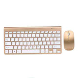 TD® Ensemble clavier et souris sans fil muet ultra-mince doré multifonction 2.4G ordinateur de bureau portable universel