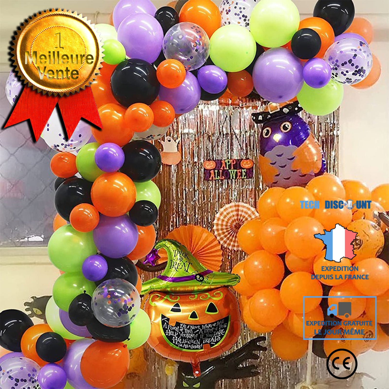 TD® Halloween decoration ensemble de ballons d'Halloween Ballons en latex Ballons de décoration de fête du festival fantôme