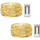 TD® Lot de 4 Guirlandes Lumineuses LED, Etanche à Piles 100 leds 10M, pour Mariage Maison Jardin Noël, (Rose)