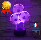 TD® Football 3D acrylique stéréo Vision lumière 7 changement de couleur USB chambre chevet veilleuse créative décoration de la maiso
