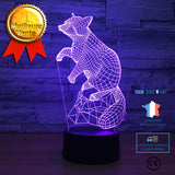 TD® 7 Couleurs Changer Enfants Chambre Sommeil Veilleuse 3D Renard Animal Led Gradients Lampe De Bureau Atmosphère Éclairage Décor À