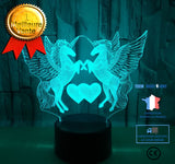 TD® 3D Licorne Lampe Dimmable Tactile avec Télécommande LED éclairage 7 couleurs Lumière Veilleuses Decoration Anniversaire Noël Cad