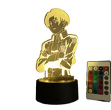 TD® 3D Illusion Lampe Led Veilleuse Anime Attaque Sur Titan Capitaine Levi Ackerman Figure Lampe 7 Couleurs Tactile Lampe de Chevet.