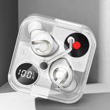 TD® Casque Bluetooth sans fil Bluetooth 5.3  Compartiment transparent  Écran numérique HD  Annulation du bruit Oreillette à double m