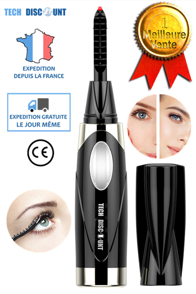 TD® Recourbe cils chauffant professionnel electrique pas cher permanent brosse yeux beauté maquillage effet long rapide rechargeable
