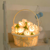 TD® Guirlande Lumineuse 20 Fleurs Blanches à LED Blanc Chaud pour Intérieur décoration-Forme de Fleurs Rose，Lumière blanche
