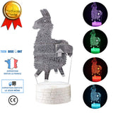 TD® Veilleuse de nuit Alpaga 3D Veilleuse Maison Intelligente LED Lampe de Bureau colorée Télécommande USB Veilleuse Camel Américain