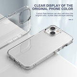 TD® Étui pour téléphone portable adapté à l'iphone13 housse de protection motif en fibre de carbone étui en silicone transparent