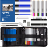 Ensemble de peinture 40 pièces crayons couleur solubles dans l'eau ensemble de peinture étudiant art peinture kit A5 carnet c