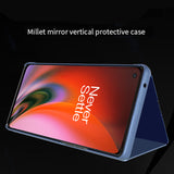 TD® Pour Oneplus nord 2 coque de téléphone support placage miroir étui en cuir étui en cuir à rabat housse de protection