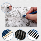 Ensemble d'outils de peinture 48 pièces de crayon à croquis ensemble d'outils peinture Fournitures de papeterie d'art profess