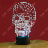 TD® Lampe Bulbing Tête de Mort 3D Lampe Veilleuse Décorative en forme de tête de crâne.