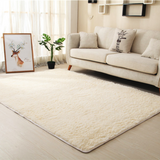 TD® Tapis Shaggy pile longue couleur unique BEIGE (140x200 cm)
