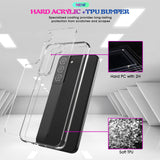 TD® Coque de téléphone transparente anti-empreintes digitales pour Samsung Galaxy S22 matériau TPU anti-poussière Texture en métal n