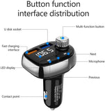 TD® Transmetteur FM Bluetooth Voiture, Adaptateur sans fil Bluetooth avec Kit Mains Libres et Chargeur Rapide 3.0 - Accessoire Auto