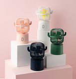 INN® Mini Ventilateur de Table Portable USB Cactus - 3 Vitesse Réglable - Rotation à 80° - Silencieux & Oscillant Ventilateur à Main