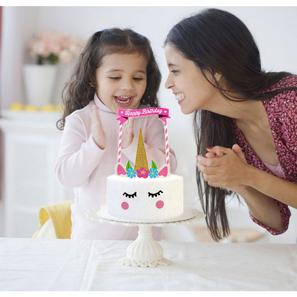 Décoration de gâteau en forme de licorne pour filles, ballon arc