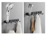 Crochets à vêtements de rangée multifonctionnel tuyau de douche siège support de douche espace aluminium étagère de salle de