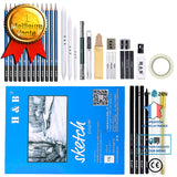 Ensemble de crayons de croquis en métal stylo de surbrillance ensemble de 36 pièces fournitures de peinture d'art fusain Grap