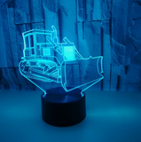 TD® Lampe 3D Bulldozer Petite lampe de table 3D tactile colorée