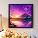TD® Tableau 5D Paysage Peinture crépuscule-Décoration toile peinture violet style crépuscule pour décoration-Cadre mural