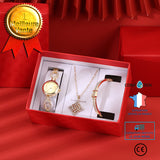 Coffret cadeau pour dames Ensemble montres pour femmes Ensemble de trois pièces Cadeau d'anniversaire Filles Collier mode Bra