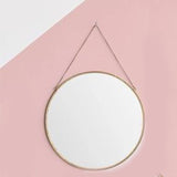 TD® Lot de 3 miroirs ronds en métal - Doré - Ø20 / Ø24 / Ø29 cm d'or classique  Convient pour le salon  Miroir suspendu par chaîne