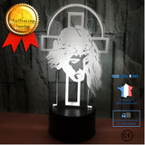 TD® Nouveau Jésus Croix 3D Night Lights Lumières Colorées Touch Thanksgiving Cadeaux 3D Illusion Petite Lampe De Table