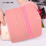 TD® Portefeuille long multi-cartes pour femme avec motif litchi étui à fermeture éclair pour téléphone portable