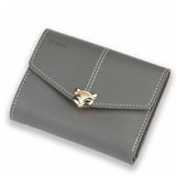 TD® Porte - Monnaie Femmes Tête de Renard/ Porte-Cartes en Cuir ID Portefeuille Bourse Sac à Main Gris Foncé Tendance Résistant